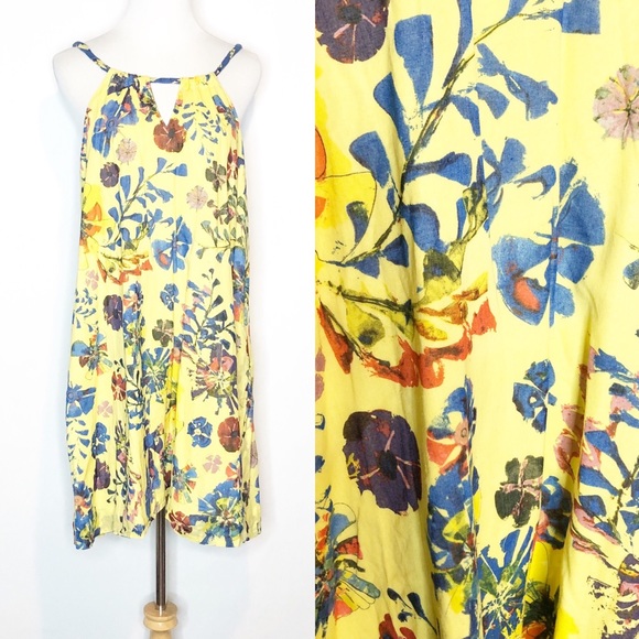 Anthropologie Dresses & Skirts - Anthro Vanessa Virginia YellowFloral Halter Dress